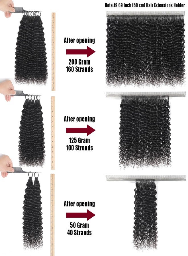 IVCoco Human Crochet Hair for Black Women Deep wave Crochet Human Hair Bundles 18 Inch 50g Pre-Separated Feather Crochet Human Hair Deep Wavy Invisible Crochet Hair Extensions 40 Strands Natural Black - Image 2